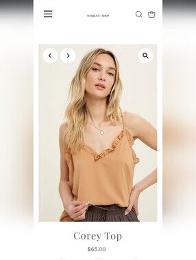 Boho Wishlist Apparel Corey Ruffle Trim Cami Size Small